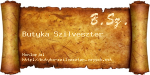 Butyka Szilveszter névjegykártya